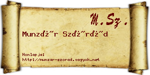 Munzár Szórád névjegykártya